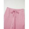 imageEVALESS Womens Pajama Sets Long Sleeve Sleepwear Matching Drawstring Elastic Pj Pants Ribbed Knit 2 Piece Lounge SetPink