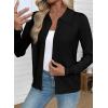 imageEVALESS Cardigan Sweaters for Women Wool Blend Lightweight Trendy Long Sleeve Lapel Collar Button Down Sweater CardigansBlack