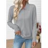 imageEVALESS Cardigan Sweaters for Women Wool Blend Lightweight Trendy Long Sleeve Lapel Collar Button Down Sweater CardigansCloud Gray