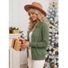 imageEVALESS Cardigan Sweaters for Women Wool Blend Lightweight Trendy Long Sleeve Lapel Collar Button Down Sweater CardigansClover Green