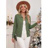 imageEVALESS Cardigan Sweaters for Women Wool Blend Lightweight Trendy Long Sleeve Lapel Collar Button Down Sweater CardigansClover Green