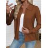 imageEVALESS Cardigan Sweaters for Women Wool Blend Lightweight Trendy Long Sleeve Lapel Collar Button Down Sweater CardigansCoffee