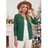 imageEVALESS Cardigan Sweaters for Women Wool Blend Lightweight Trendy Long Sleeve Lapel Collar Button Down Sweater CardigansDark Green