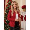 imageEVALESS Cardigan Sweaters for Women Wool Blend Lightweight Trendy Long Sleeve Lapel Collar Button Down Sweater CardigansFiery Red