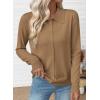 imageEVALESS Cardigan Sweaters for Women Wool Blend Lightweight Trendy Long Sleeve Lapel Collar Button Down Sweater CardigansKhaki