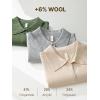 imageEVALESS Cardigan Sweaters for Women Wool Blend Lightweight Trendy Long Sleeve Lapel Collar Button Down Sweater CardigansKhaki