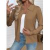 imageEVALESS Cardigan Sweaters for Women Wool Blend Lightweight Trendy Long Sleeve Lapel Collar Button Down Sweater CardigansKhaki