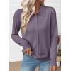 imageEVALESS Cardigan Sweaters for Women Wool Blend Lightweight Trendy Long Sleeve Lapel Collar Button Down Sweater CardigansPurple