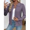 imageEVALESS Cardigan Sweaters for Women Wool Blend Lightweight Trendy Long Sleeve Lapel Collar Button Down Sweater CardigansPurple