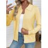 imageEVALESS Cardigan Sweaters for Women Wool Blend Lightweight Trendy Long Sleeve Lapel Collar Button Down Sweater CardigansYellow
