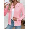 imageEVALESS Cardigan Sweaters for Women Wool Blend Lightweight Trendy Long Sleeve Lapel Collar Button Down Sweater CardigansYouthful Pink