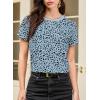 imageEVALESS Womens Casual Polka Dot Tops Crewneck Short Sleeve T Shirts Fashion Outfits 2026 Spring Summer Shirts2b Gray Blue