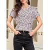 imageEVALESS Womens Casual Polka Dot Tops Crewneck Short Sleeve T Shirts Fashion Outfits 2026 Spring Summer Shirts3b Apricot
