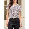 imageEVALESS Womens Casual Polka Dot Tops Crewneck Short Sleeve T Shirts Fashion Outfits 2026 Spring Summer Shirts3b Apricot