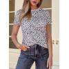 imageEVALESS Womens Casual Polka Dot Tops Crewneck Short Sleeve T Shirts Fashion Outfits 2026 Spring Summer Shirts3b Apricot