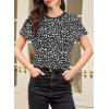 imageEVALESS Womens Casual Polka Dot Tops Crewneck Short Sleeve T Shirts Fashion Outfits 2026 Spring Summer Shirts4b Black