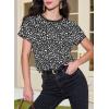 imageEVALESS Womens Casual Polka Dot Tops Crewneck Short Sleeve T Shirts Fashion Outfits 2026 Spring Summer Shirts4b Black