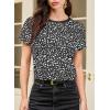 imageEVALESS Womens Casual Polka Dot Tops Crewneck Short Sleeve T Shirts Fashion Outfits 2026 Spring Summer Shirts4b Black