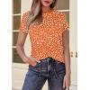 imageEVALESS Womens Casual Polka Dot Tops Crewneck Short Sleeve T Shirts Fashion Outfits 2026 Spring Summer ShirtsD Orange