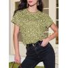 imageEVALESS Womens Casual Polka Dot Tops Crewneck Short Sleeve T Shirts Fashion Outfits 2026 Spring Summer ShirtsD1 Green