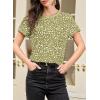 imageEVALESS Womens Casual Polka Dot Tops Crewneck Short Sleeve T Shirts Fashion Outfits 2026 Spring Summer ShirtsD1 Green