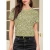 imageEVALESS Womens Casual Polka Dot Tops Crewneck Short Sleeve T Shirts Fashion Outfits 2026 Spring Summer ShirtsD1 Green