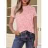 imageEVALESS Womens Casual Polka Dot Tops Crewneck Short Sleeve T Shirts Fashion Outfits 2026 Spring Summer ShirtsD1 Pink
