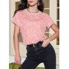 imageEVALESS Womens Casual Polka Dot Tops Crewneck Short Sleeve T Shirts Fashion Outfits 2026 Spring Summer ShirtsD1 Pink