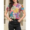 imageEVALESS Womens Casual Polka Dot Tops Crewneck Short Sleeve T Shirts Fashion Outfits 2026 Spring Summer ShirtsE Multicolour