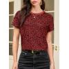 imageEVALESS Womens Casual Polka Dot Tops Crewneck Short Sleeve T Shirts Fashion Outfits 2026 Spring Summer ShirtsE Ruby