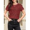 imageEVALESS Womens Casual Polka Dot Tops Crewneck Short Sleeve T Shirts Fashion Outfits 2026 Spring Summer ShirtsE Ruby