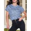 imageEVALESS Womens Casual Polka Dot Tops Crewneck Short Sleeve T Shirts Fashion Outfits 2026 Spring Summer ShirtsE1 Sky Blue