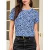 imageEVALESS Womens Casual Polka Dot Tops Crewneck Short Sleeve T Shirts Fashion Outfits 2026 Spring Summer ShirtsE1 Sky Blue
