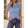 imageEVALESS Womens Casual Polka Dot Tops Crewneck Short Sleeve T Shirts Fashion Outfits 2026 Spring Summer ShirtsE1 Sky Blue