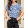 imageEVALESS Womens Casual Polka Dot Tops Crewneck Short Sleeve T Shirts Fashion Outfits 2026 Spring Summer ShirtsE1 Sky Blue