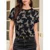 imageEVALESS Womens Casual Polka Dot Tops Crewneck Short Sleeve T Shirts Fashion Outfits 2026 Spring Summer ShirtsG Black