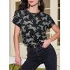 imageEVALESS Womens Casual Polka Dot Tops Crewneck Short Sleeve T Shirts Fashion Outfits 2026 Spring Summer ShirtsG Black