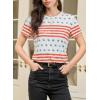 imageEVALESS Womens Casual Polka Dot Tops Crewneck Short Sleeve T Shirts Fashion Outfits 2026 Spring Summer ShirtsG White