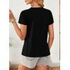 imageEVALESS Womens Casual Polka Dot Tops Crewneck Short Sleeve T Shirts Fashion Outfits 2026 Spring Summer ShirtsJ Black