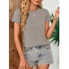 imageEVALESS Womens Casual Polka Dot Tops Crewneck Short Sleeve T Shirts Fashion Outfits 2026 Spring Summer ShirtsJ Gray