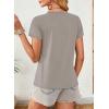 imageEVALESS Womens Casual Polka Dot Tops Crewneck Short Sleeve T Shirts Fashion Outfits 2026 Spring Summer ShirtsJ Gray