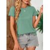 imageEVALESS Womens Casual Polka Dot Tops Crewneck Short Sleeve T Shirts Fashion Outfits 2026 Spring Summer ShirtsJ Green