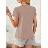 imageEVALESS Womens Casual Polka Dot Tops Crewneck Short Sleeve T Shirts Fashion Outfits 2026 Spring Summer ShirtsJ Khaki