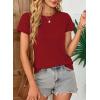 imageEVALESS Womens Casual Polka Dot Tops Crewneck Short Sleeve T Shirts Fashion Outfits 2026 Spring Summer ShirtsJ Red