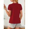 imageEVALESS Womens Casual Polka Dot Tops Crewneck Short Sleeve T Shirts Fashion Outfits 2026 Spring Summer ShirtsJ Red