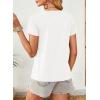 imageEVALESS Womens Casual Polka Dot Tops Crewneck Short Sleeve T Shirts Fashion Outfits 2026 Spring Summer ShirtsJ3 White