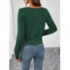 imageEVALESS Womens Tops Spring Cross Wrap V Neck Blouses Dressy Casual Long Sleeve Shirts Trendy 2026Blackish Green