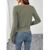 imageEVALESS Womens Tops Spring Cross Wrap V Neck Blouses Dressy Casual Long Sleeve Shirts Trendy 2026Seagrass