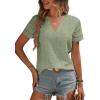imageEVALESS Summer Tops for Women V Neck Short Sleeve Lace Eyelet Tops Dressy Casual Blouses 2026 TrendyLight Green