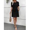 imageEVALESS Womens Spring Summer Dresses 2026 Casual Off The Shoulder Ruffle Short Sleeve Fashion Beach Vacation Clothes DressesBlack